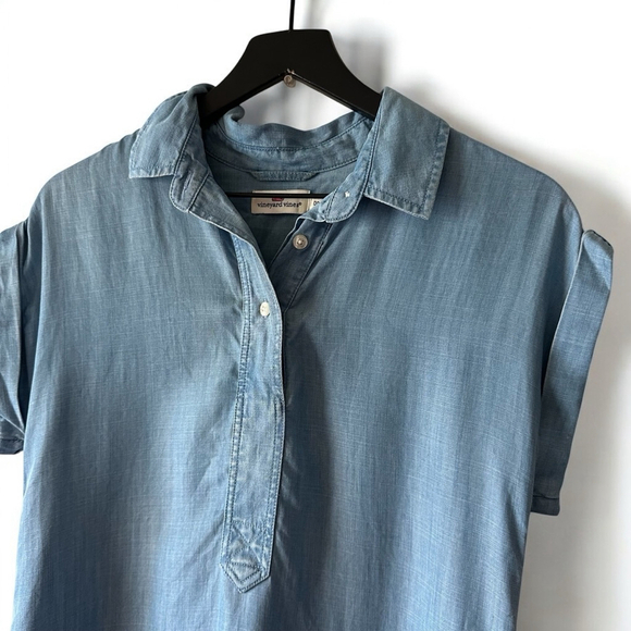 Vineyard Vines Chambray Dress Women's Size 00, Blue - Picture 2 of 6